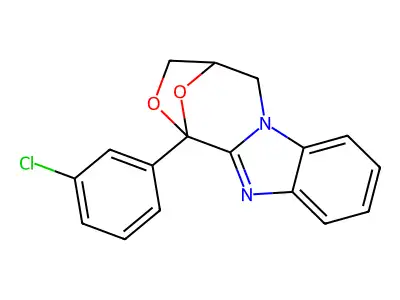 4,5-Dihydro-1-(3-chlorophenyl)-1,4-epoxy-1H,3H-(1,4)oxazepino(4,3-a)benzimidazole structure
