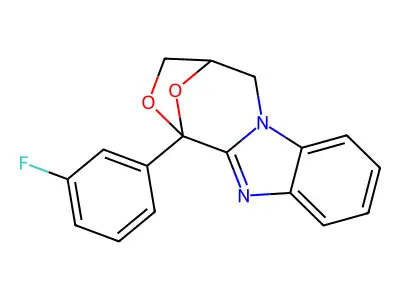 4,5-Dihydro-1-(3-fluorophenyl)-1,4-epoxy-1H,3H-(1,4)oxazepino(4,3-a)benzimidazole structure