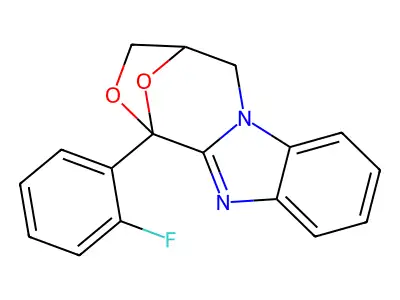 4,5-Dihydro-1-(2-fluorophenyl)-1,4-epoxy-1H,3H-(1,4)oxazepino(4,3-a)benzimidazole structure
