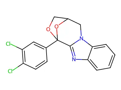 4,5-Dihydro-1-(3,4-dichlorophenyl)-1,4-epoxy-1H,3H-(1,4)oxazepino(4,3-a)benzimidazole structure