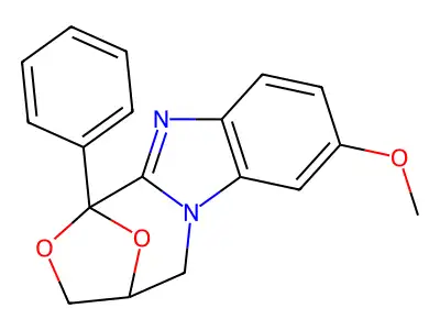 4,5-Dihydro-8-methoxy-1-phenyl-1,4-epoxy-1H,3H-(1,4)oxazepino(4,3-a)benzimidazole structure