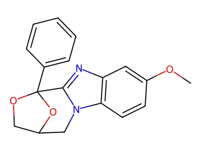 4,5-Dihydro-9-methoxy-1-phenyl-1,4-epoxy-1H,3H-(1,4)oxazepino(4,3-a)benzimidazole structure