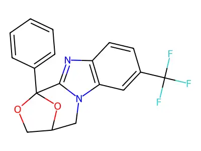 4,5-Dihydro-1-phenyl-8-(trifluoromethyl)-1,4-epoxy-1H,3H-(1,4)oxazepino(4,3-a)benzimidazole structure
