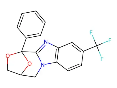 4,5-Dihydro-1-phenyl-9-(trifluoromethyl)-1,4-epoxy-1H,3H-(1,4)oxazepino(4,3-a)benzimidazole structure