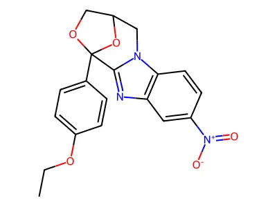 4,5-Dihydro-1-(4-ethoxyphenyl)-9-nitro-1,4-epoxy-1H,3H-(1,4)oxazepino(4,3-a)benzimidazole structure