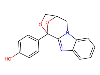Phenol, 4-(4,5-dihydro-1,4-epoxy-1H,3H-(1,4)oxazepino(4,3-a)benzimidazol-1-yl)- structure