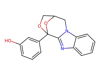 Phenol, 3-(4,5-dihydro-1,4-epoxy-1H,3H-(1,4)oxazepino(4,3-a)benzimidazol-1-yl)- structure