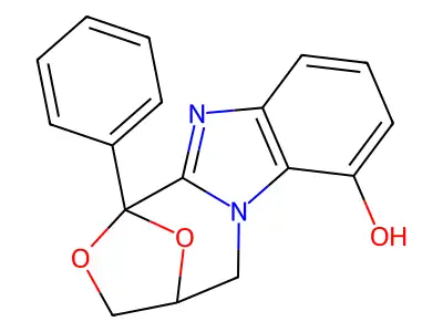 1,4-Epoxy-1H,3H-(1,4)oxazepino(4,3-a)benzimidazol-7-ol, 4,5-dihydro-1-phenyl- structure