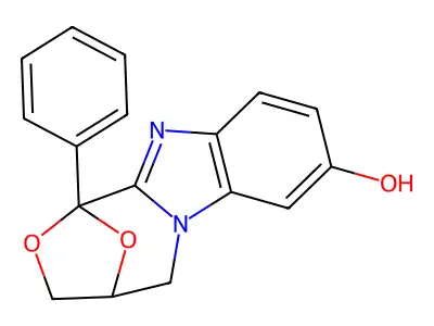1,4-Epoxy-1H,3H-(1,4)oxazepino(4,3-a)benzimidazol-8-ol, 4,5-dihydro-1-phenyl- structure