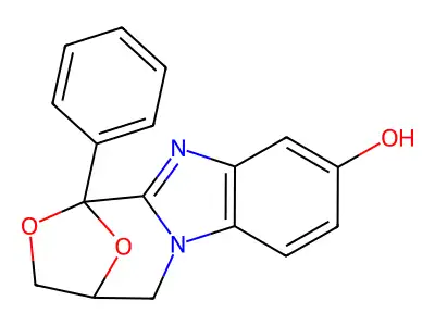 1,4-Epoxy-1H,3H-(1,4)oxazepino(4,3-a)benzimidazol-9-ol, 4,5-dihydro-1-phenyl- structure