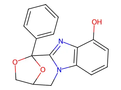 1,4-Epoxy-1H,3H-(1,4)oxazepino(4,3-a)benzimidazol-10-ol, 4,5-dihydro-1-phenyl- structure