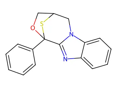 1,4-Epithio-1H,3H-(1,4)oxazepino(4,3-a)benzimidazole, 4,5-dihydro-1-phenyl- structure