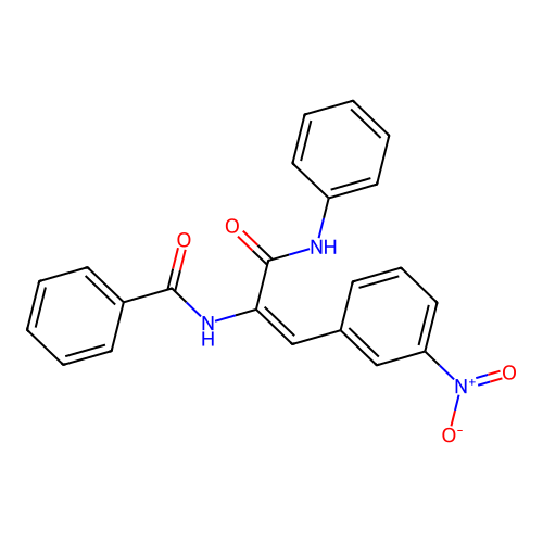 N-[(1E)-1-(3-nitrophenyl)-3-oxo-3-(phenylamino)prop-1-en-2-yl]benzamide structure