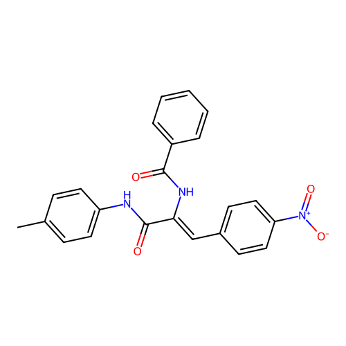 N-[(Z)-2-(4-Nitro-phenyl)-1-p-tolylcarbamoyl-vinyl]-benzamide structure
