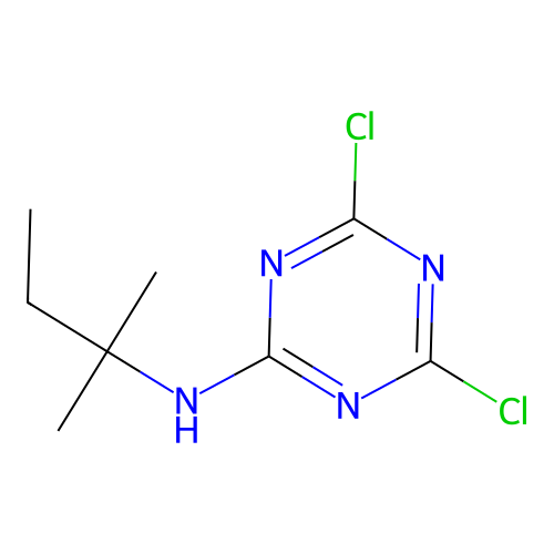(4,6-Dichloro-[1,3,5]triazin-2-yl)-(1,1-dimethyl-propyl)-amine structure