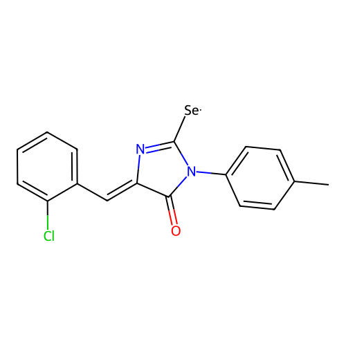 5-[(2-Chlorophenyl)methylene]-3-(4-methylphenyl)-2-selenoxo-4-imidazolidinone structure