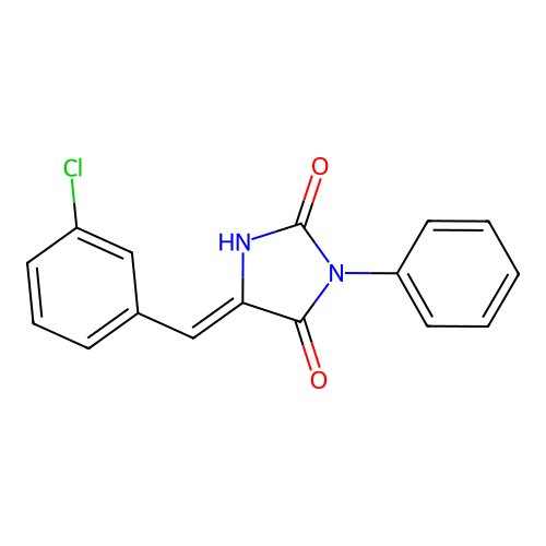 2,4-Imidazolidinedione, 5-((3-chlorophenyl)methylene)-3-phenyl- structure
