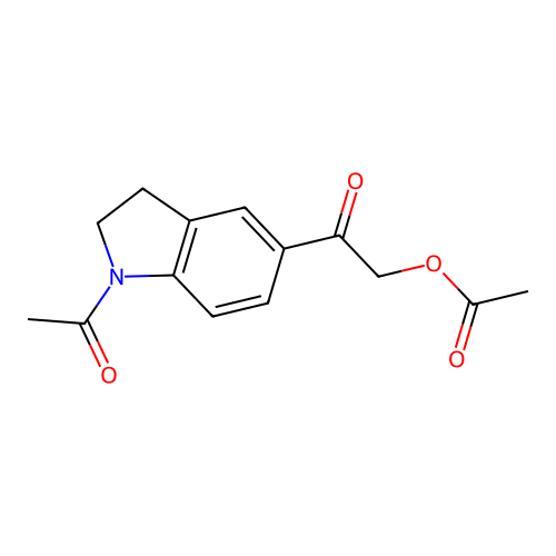 2-(1-acetyl-2,3-dihydro-1H-indol-5-yl)-2-oxoethyl acetate structure