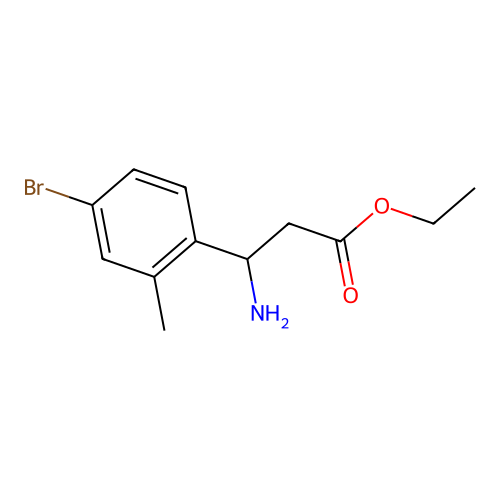 Ethyl 3-amino-3-(4-bromo-2-methylphenyl)propanoate structure