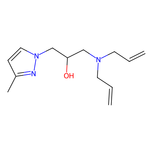 1-(diallylamino)-3-(3-methyl-1H-pyrazol-1-yl)propan-2-ol structure