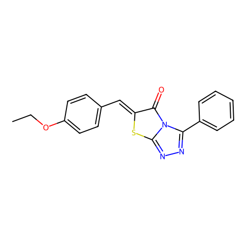 (Z)-6-(4-ethoxybenzylidene)-3-phenylthiazolo[2,3-c][1,2,4]triazol-5(6H)-one structure