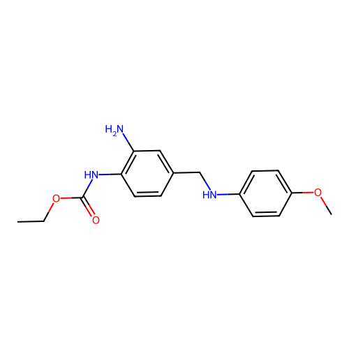{2-Amino-4-[(4-methoxyphenylamino)-methyl]-phenyl}-carbamic acid ethyl ester structure