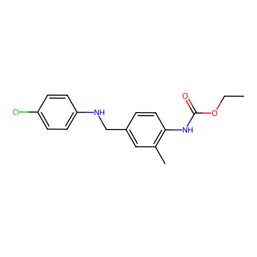 {4-[(4-Chlorophenylamino)methyl]-2-methylphenyl}carbamic acid ethyl ester structure
