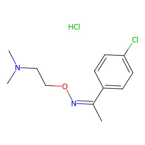 Ethanone, 1-(4-chlorophenyl)-, O-(2-(dimethylamino)ethyl)oxime, hydrochloride structure