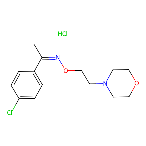 Ethanone, 1-(4-chlorophenyl)-, O-(2-(4-morpholinyl)ethyl)oxime, hydrochloride structure