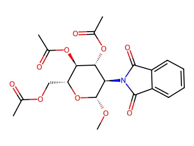 [3,4-diacetyloxy-5-(1,3-dioxoisoindol-2-yl)-6-methoxy-oxan-2-yl]methyl Acetate structure