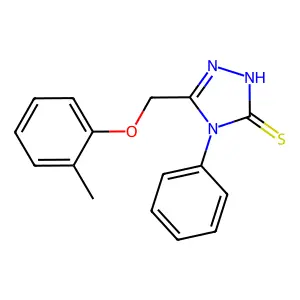 5-[(2-methylphenoxy)methyl]-4-phenyl-4H-1,2,4-triazole-3-thiol structure