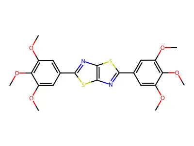 2,5-Bis(3,4,5-trimethoxyphenyl)thiazolo[5,4-d]thiazole structure