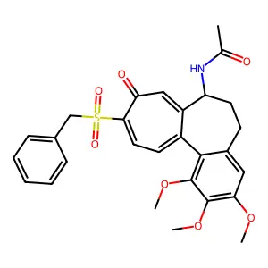N-(10-benzylsulfonyl-1,2,3-trimethoxy-9-oxo-6,7-dihydro-5H-benzo[a]heptalen-7-yl)acetamide structure