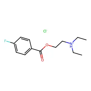 Benzoic acid, 4-fluoro-, 2-(diethylamino)ethyl ester, hydrochloride (1:1) structure