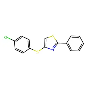 4-[(4-chlorophenyl)thio]-2-phenylThiazole structure