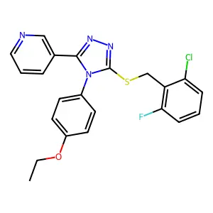 3-[5-[(2-chloro-6-fluorobenzyl)sulfanyl]-4-(4-ethoxyphenyl)-4H-1,2,4-triazol-3-yl]pyridine structure