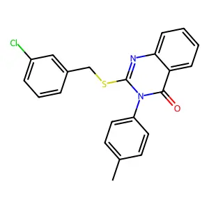 2-((3-Chlorobenzyl)thio)-3-(4-methylphenyl)-4(3H)-quinazolinone structure