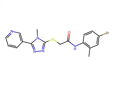 N-(4-bromo-2-methylphenyl)-2-{[4-methyl-5-(pyridin-3-yl)-4H-1,2,4-triazol-3-yl]sulfanyl}acetamide structure
