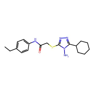 2-[(4-amino-5-cyclohexyl-4H-1,2,4-triazol-3-yl)sulfanyl]-N-(4-ethylphenyl)acetamide structure