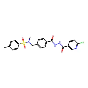 N-[(4-{[(6-chloropyridin-3-yl)formohydrazido]carbonyl}phenyl)methyl]-N,4-dimethylbenzene-1-sulfonamide structure