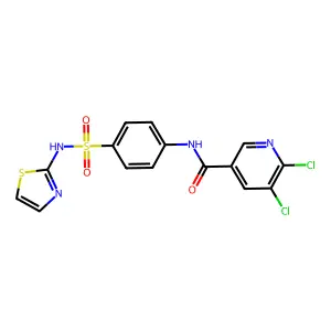 5,6-dichloro-N-{4-[(1,3-thiazol-2-yl)sulfamoyl]phenyl}pyridine-3-carboxamide structure