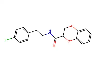 N-[2-(4-chlorophenyl)ethyl]-2,3-dihydro-1,4-benzodioxine-3-carboxamide structure