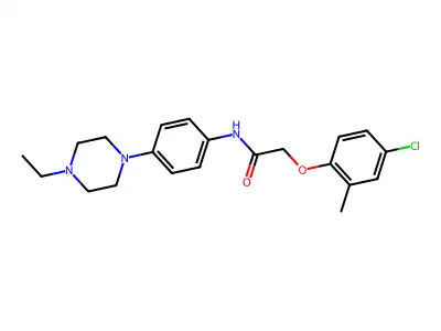 2-(4-chloro-2-methylphenoxy)-N-[4-(4-ethylpiperazin-1-yl)phenyl]acetamide structure