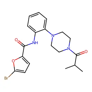 5-bromo-N-[2-[4-(2-methylpropanoyl)piperazin-1-yl]phenyl]furan-2-carboxamide structure