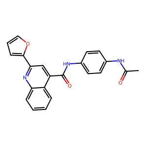 N-(4-acetamidophenyl)-2-(furan-2-yl)quinoline-4-carboxamide structure