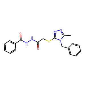 N'-[2-[(4-benzyl-5-methyl-1,2,4-triazol-3-yl)sulfanyl]acetyl]benzohydrazide structure