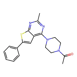 1-(4-[2-Methyl-6-phenylthieno[2,3-d]pyrimidin-4-yl]piperazin-1-yl)ethan-1-one structure