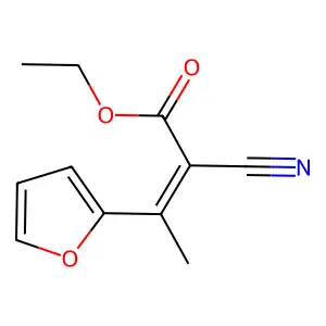 ethyl (2E)-2-cyano-3-(2-furyl)but-2-enoate structure