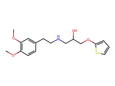 2-Propanol, 1-((2-(3,4-dimethoxyphenyl)ethyl)amino)-3-(2-thienyloxy)- structure