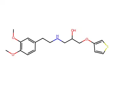 2-Propanol, 1-((2-(3,4-dimethoxyphenyl)ethyl)amino)-3-(3-thienyloxy)- structure